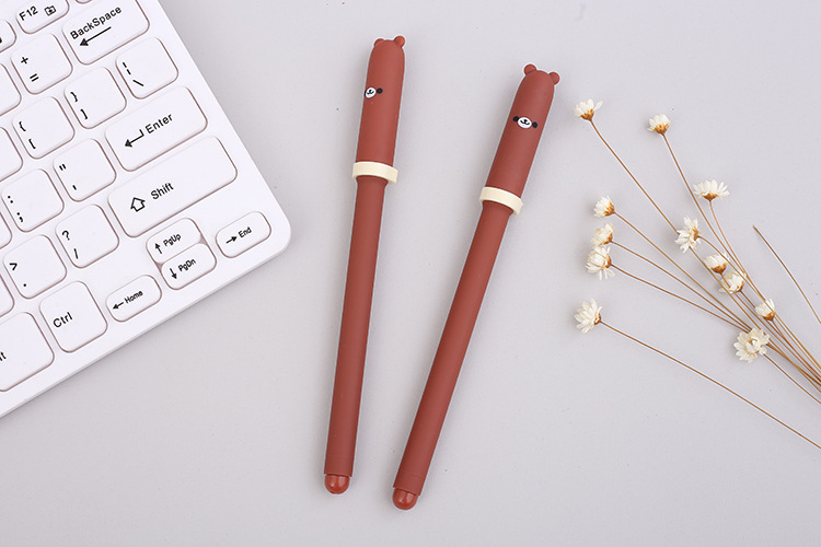 韩国创意动物表情笔帽中性笔 学生书写签字笔黑芯 办公文具用品