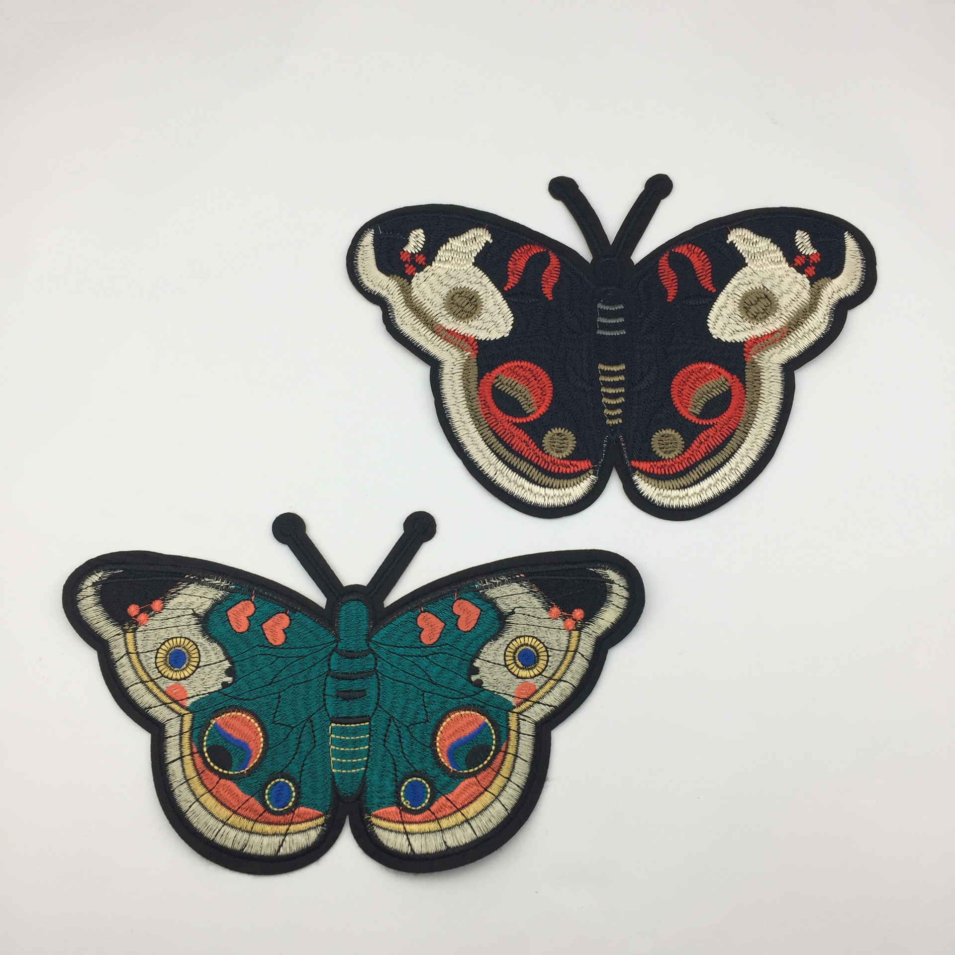 墨绿蝴蝶布贴刺绣补丁贴羽绒服旗袍中国风装饰贴花熨烫修补洞贴布