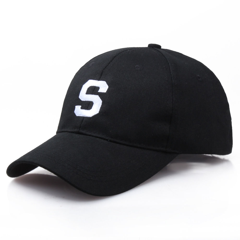 Korean Style Baseball Cap Embroidery Letter S Men's Peaked Cap Little Fresh Sun Hat Street Hip Hop Hat Wholesale