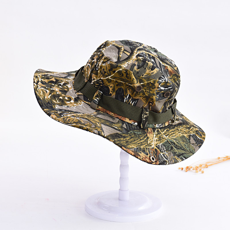 户外防晒迷彩圆帽 夏秋旅游钓鱼帽子防晒帽渔夫帽 男女奔尼防晒帽