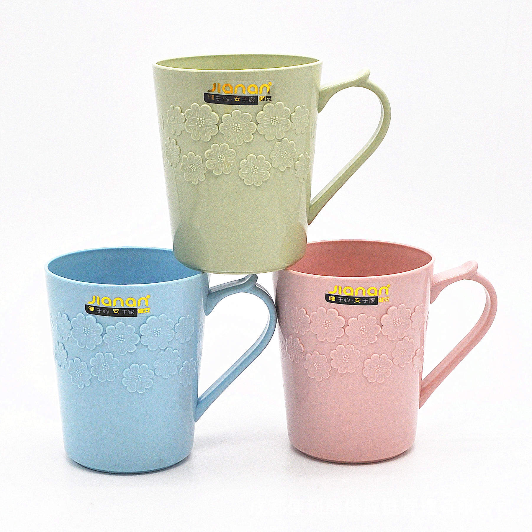 常规三色漱口杯卫生间洗漱杯浴室刷牙杯塑料牙刷杯牙缸子无盖杯