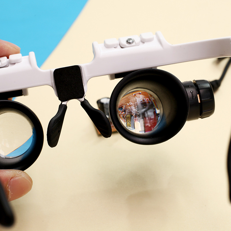 新款双眼镜型放大镜led 头戴式眼镜放大镜9892h-1 23倍放大镜批发