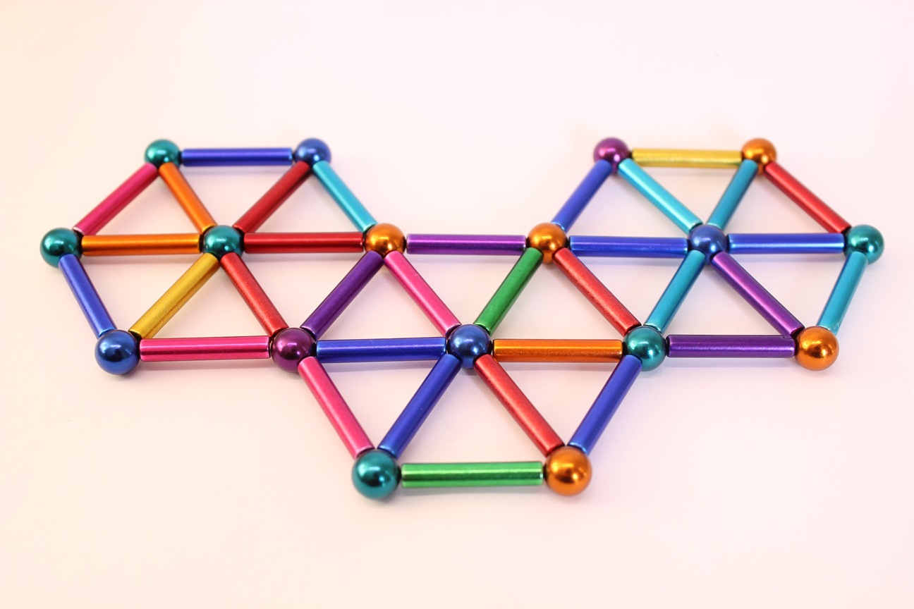 彩色磁力棒36根磁棒27颗钢珠银色磁棒创意巴克球益智玩具厂家直销