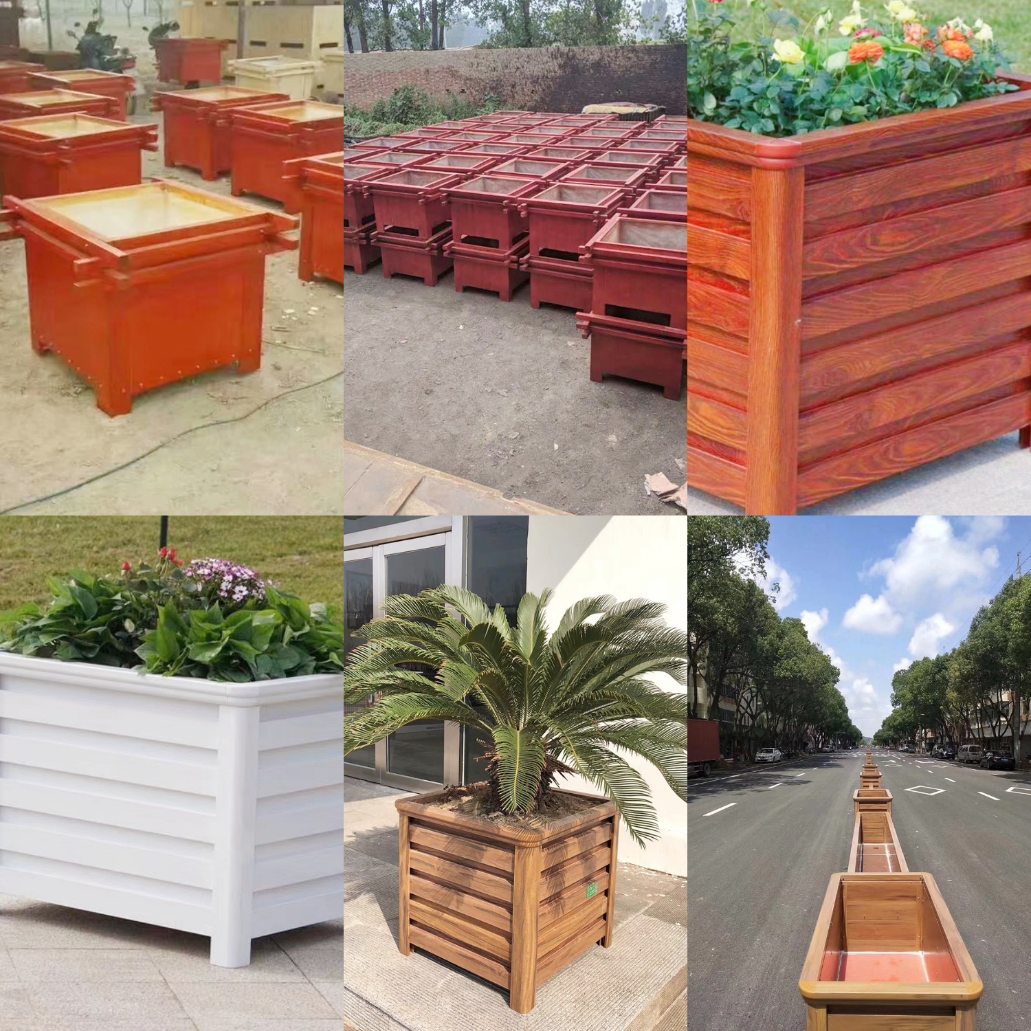 花箱 实木花架 防腐木花箱 户外美化环境实木花箱 公园绿化环境