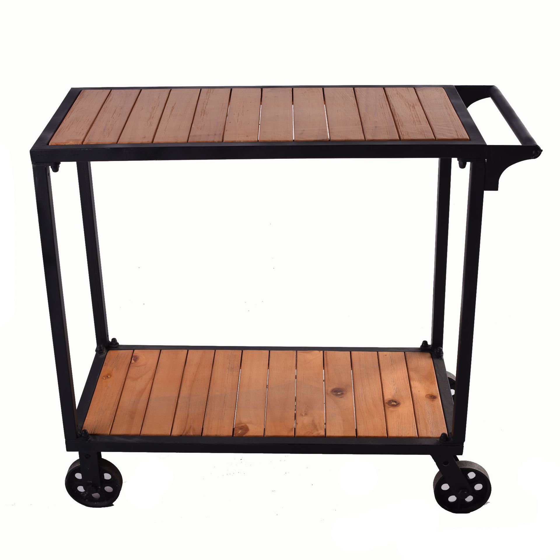 工业风餐厅酒店餐边铁艺置物架手推移动餐车 酒店餐厅推餐车