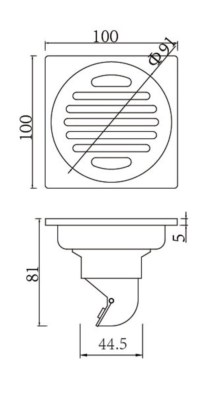 塑料大侧排5厘加厚不锈钢防臭地漏厂家直销专业oem地漏定制