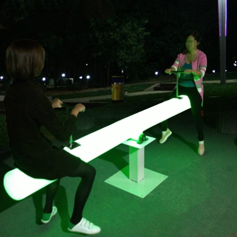 led七彩发光双人跷跷板 公园游乐园广场活动发光道具幼儿园跷跷板