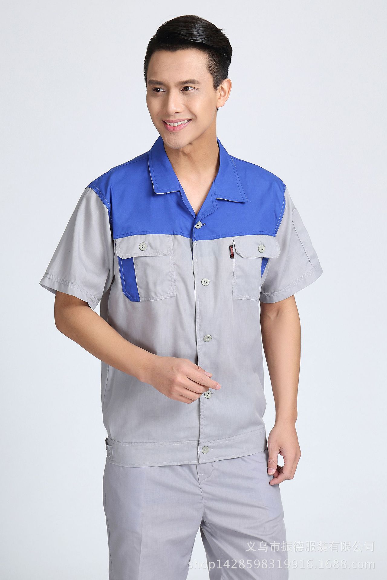 劳保工作服套装厂服短袖工服定做厂家工程涤棉工装修工衣批发订做