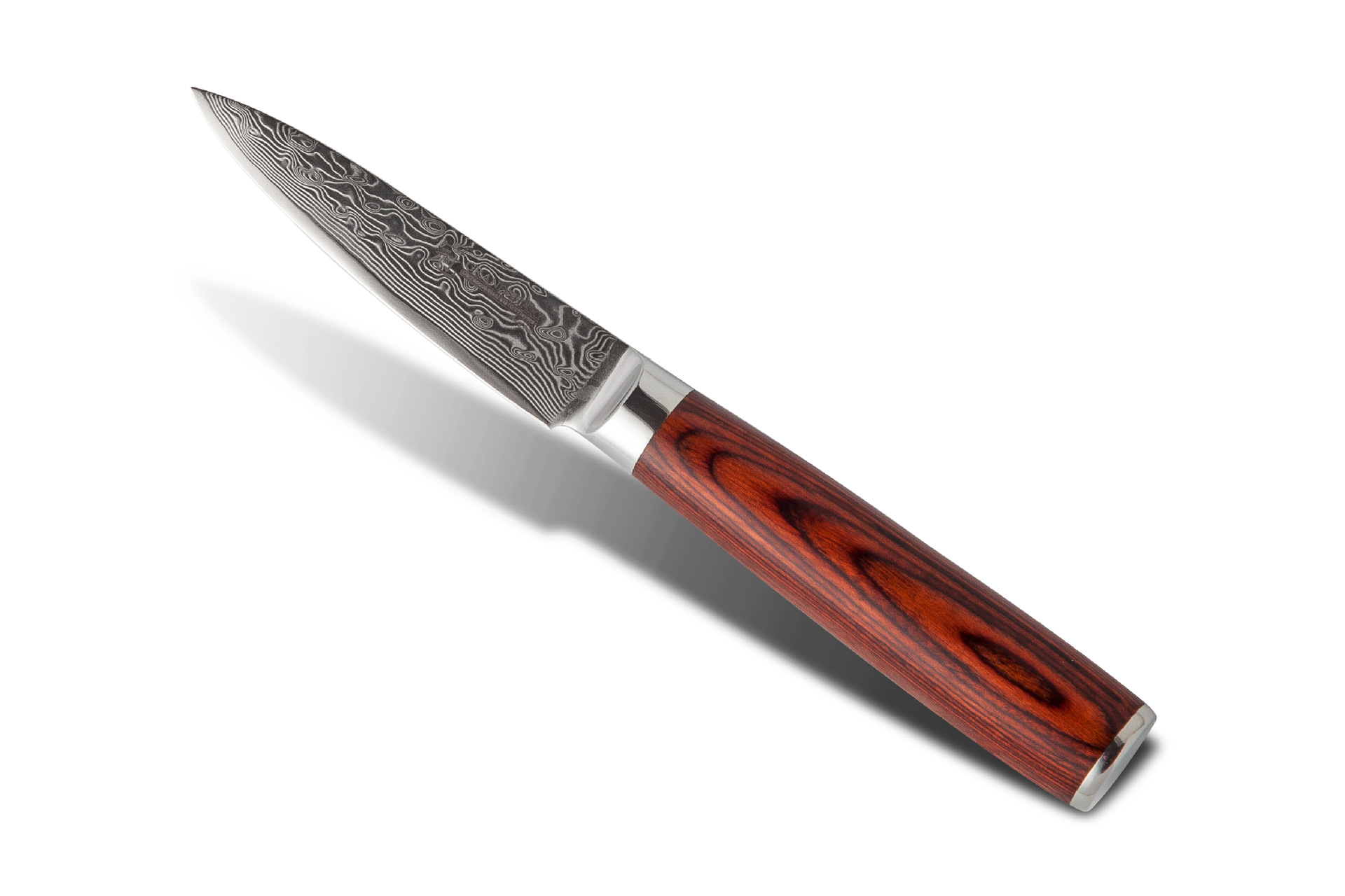 大马士革钢厨师刀_跨境供应vg10大马士革钢厨师刀 3.5寸果皮刀 彩木手