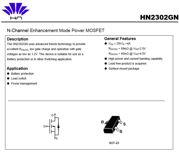 供应富鼎先进mos管ap2302agn