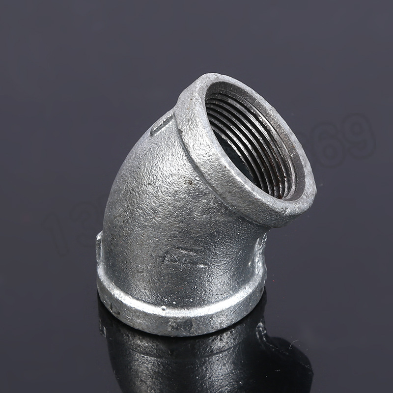 厂家直供玛钢弯头镀锌管件45度弯头45°小弯直弯消防镀锌管配件