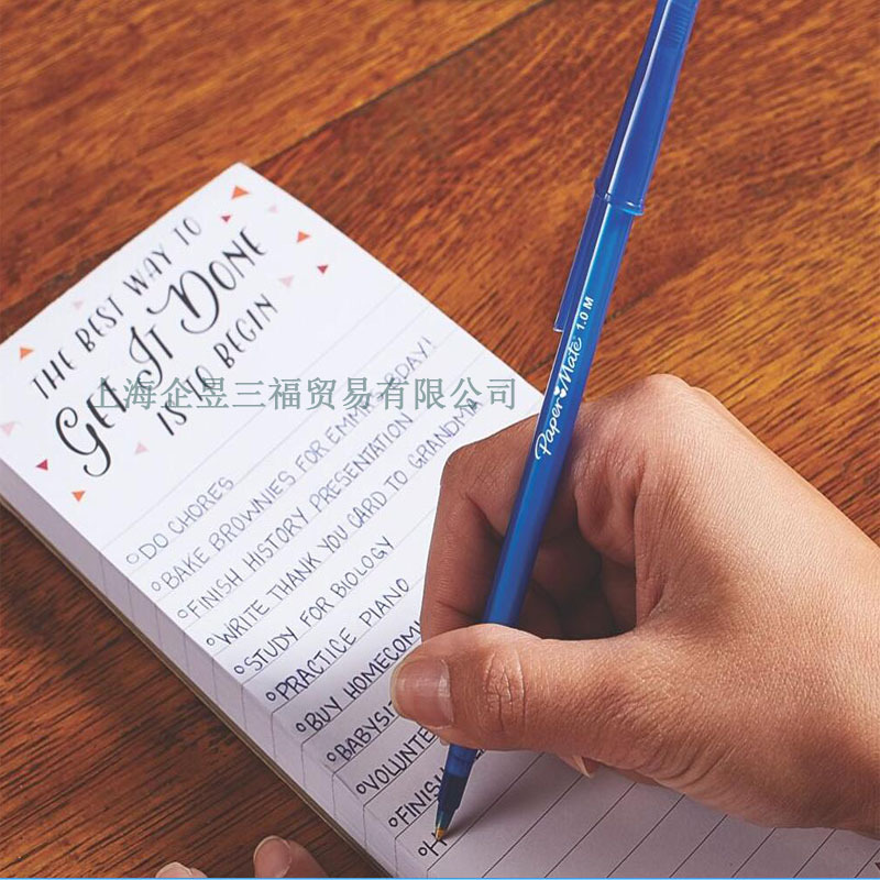 美国比百美原子笔无尘室记录用圆珠笔原子笔papermate敲笔penbeat