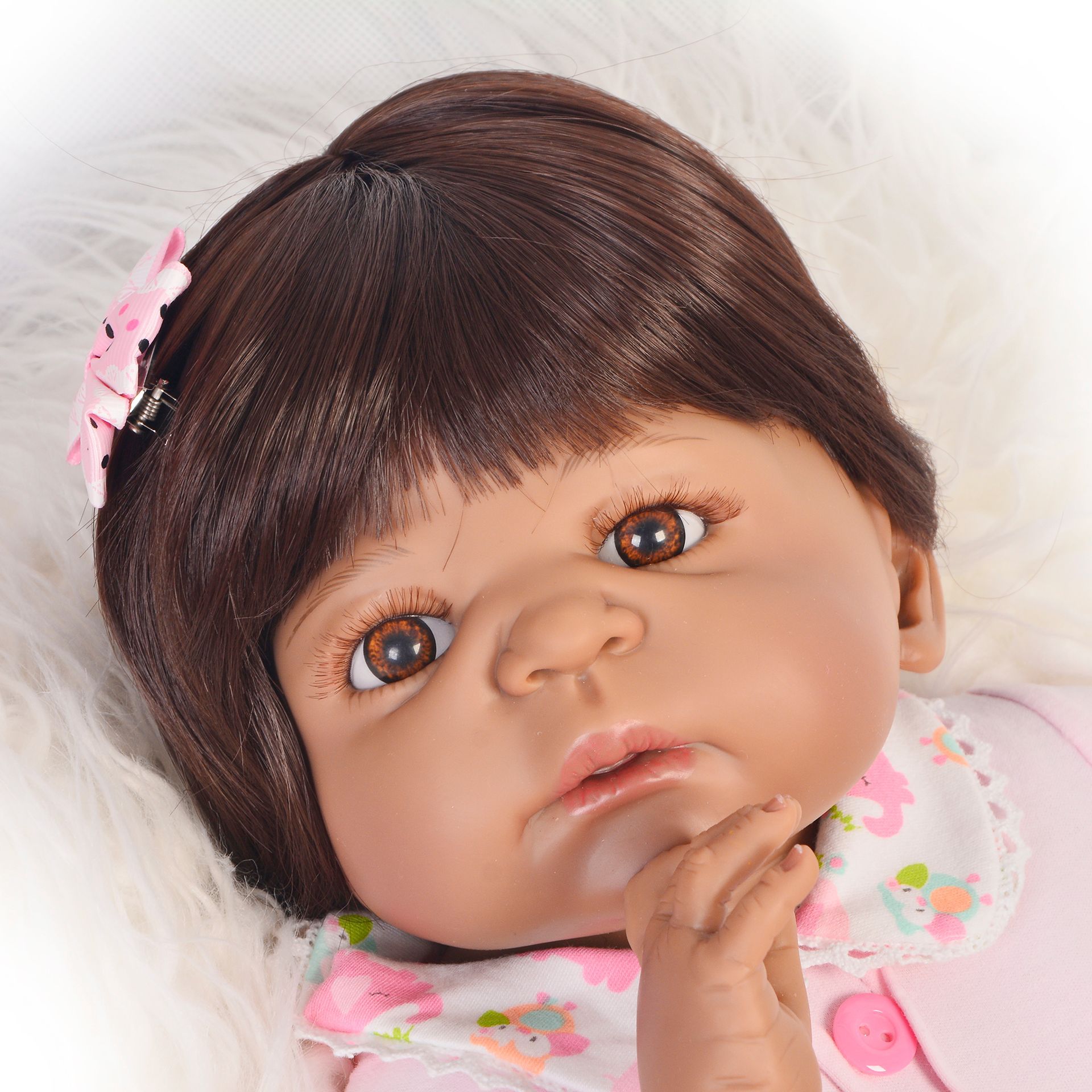 keiumi全硅胶55cm重生娃娃reborn baby doll黑色仿真婴儿