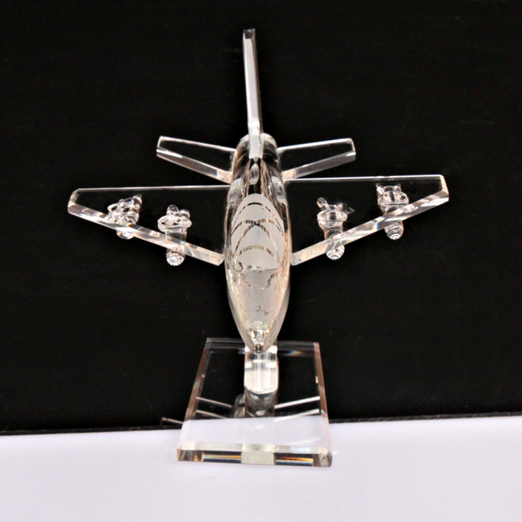 厂家定做 水晶飞机 水晶模型 水晶客机 办公家居摆件 创意礼品