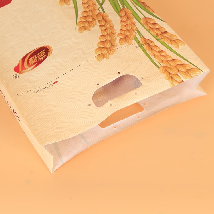定制高品质粮食袋彩印蛇皮手提复合大米袋软包装面粉覆膜编织袋