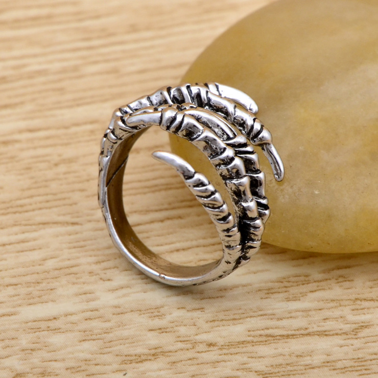 欧美热销时尚潮男霸气个性鹰爪戒指夸张朋克六爪戒指环一件代发