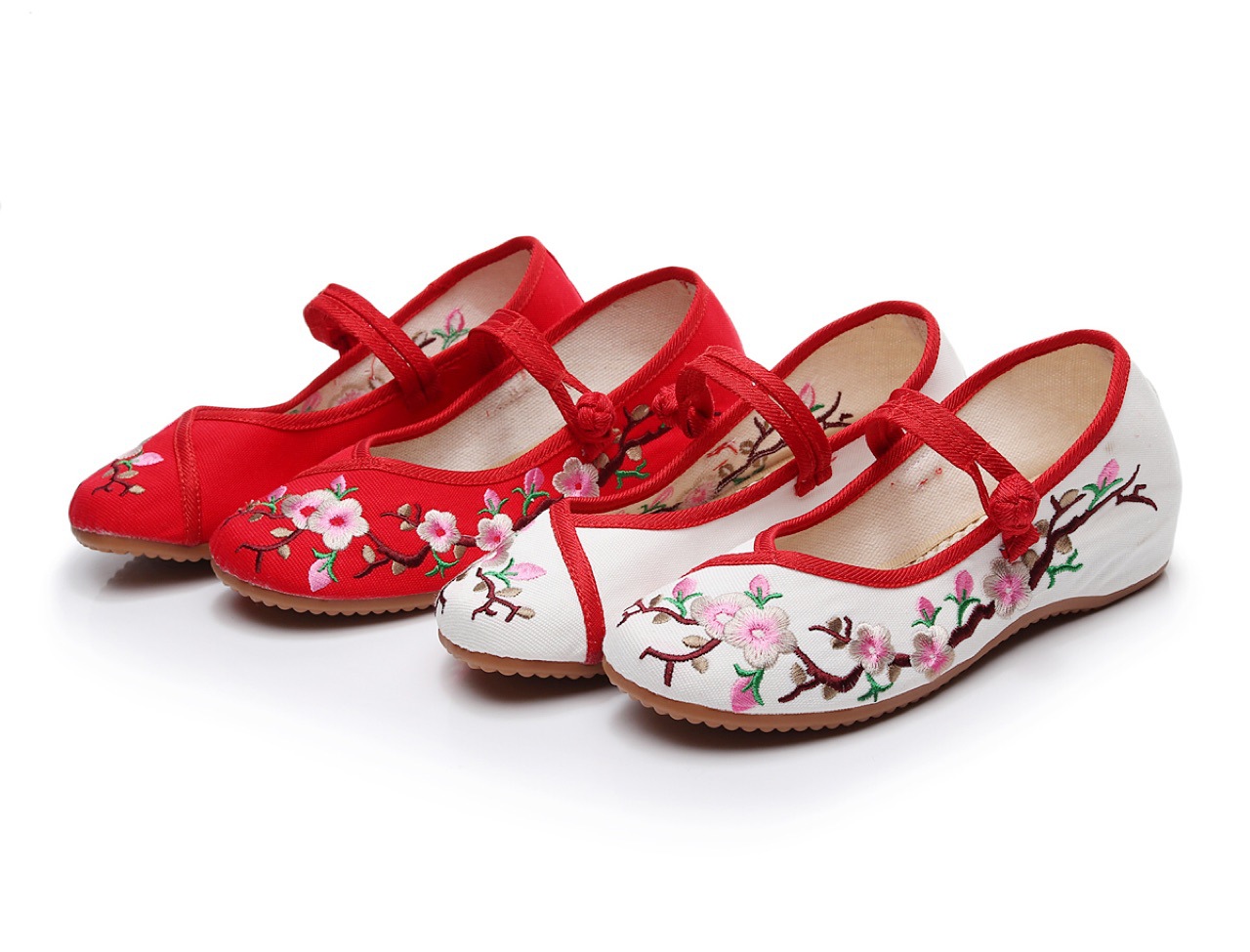 小梅花内增高民族风绣花布鞋加厚底
