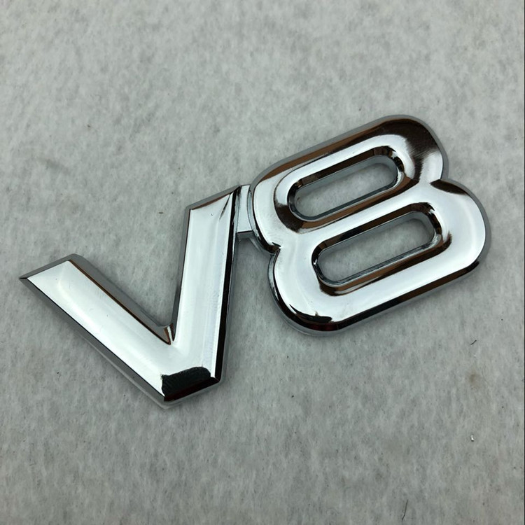 适用于丰田大众立体字母v8改装汽车排量车标金属电镀车尾标贴
