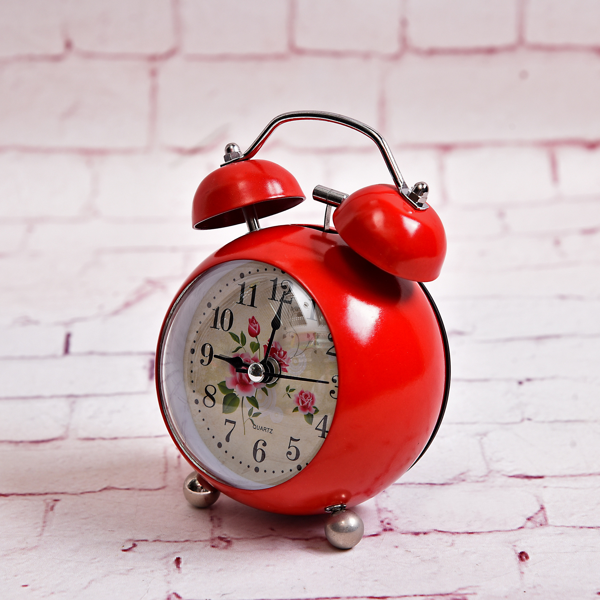 高档经典金属打铃小闹钟 磨砂款黑色大肚子闹钟 公司礼品批发混色