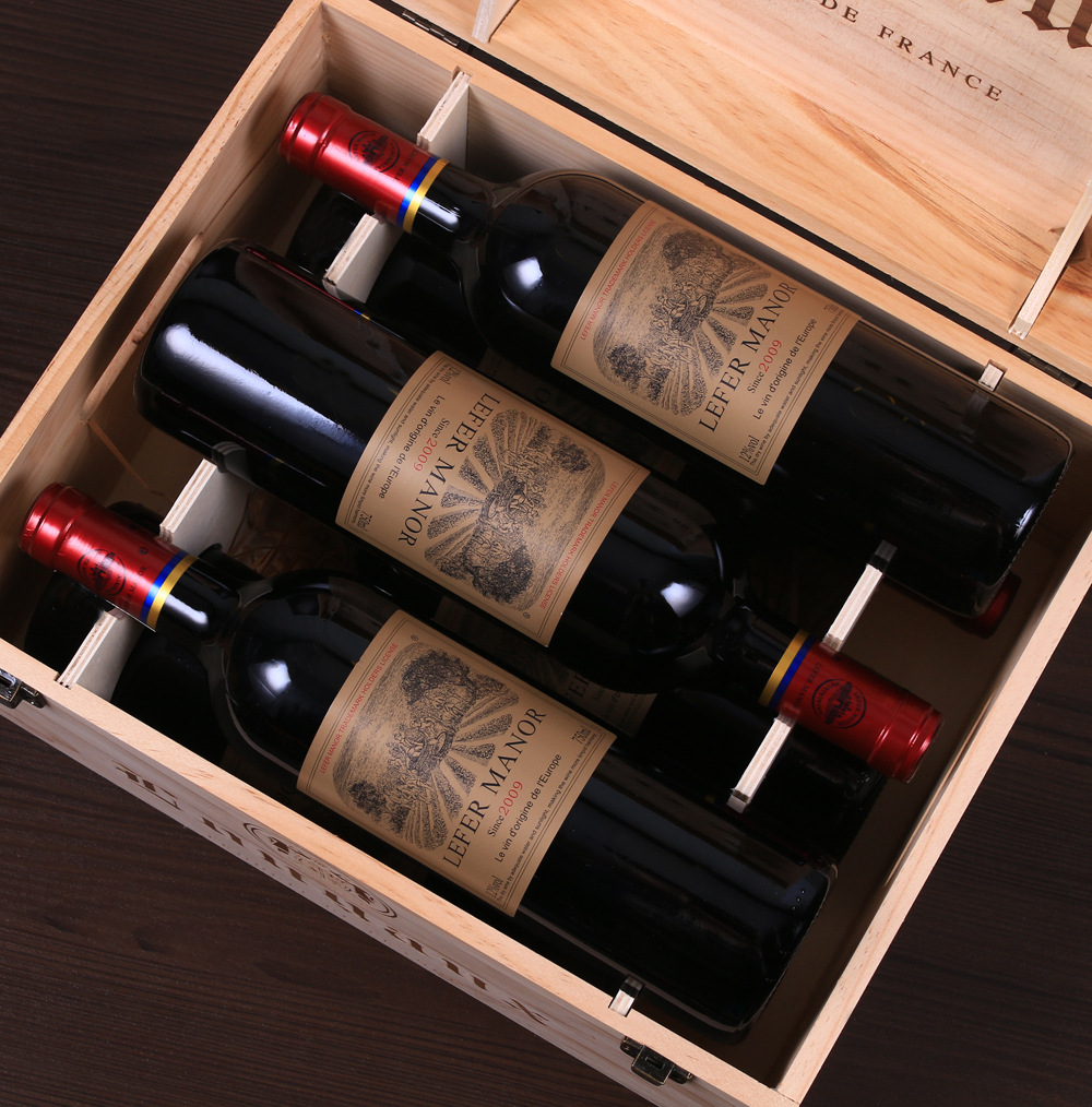 法国进口原酒 拉菲庄园酒业金标2009六支装木箱干红葡萄酒