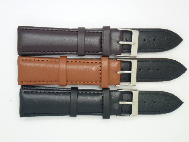 Glossy Plain Leather Leather Needle Pattern Strap Men's Pin Buckle Strap in Stock