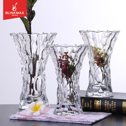 Bo Jiang Glass Transparent Waist Vase Living Room Decoration Guest Room Hotel Flower Arrangement Rose Blooming Vase Wholesale