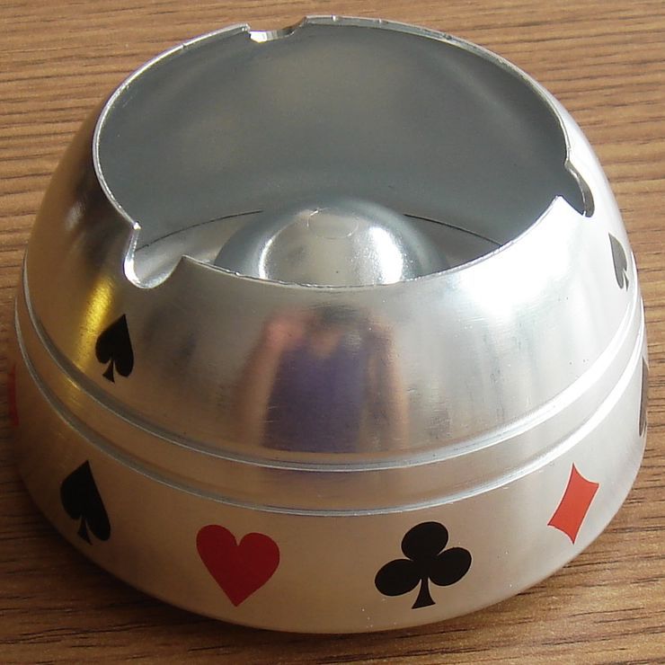 德州扑克礼品烟灰缸铝制银色或金色