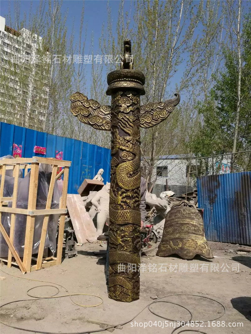 华表雕塑玻璃钢华表雕塑盘龙柱雕塑祥云龙柱火锅店公园小区雕塑