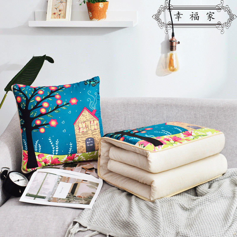 Factory Direct Supply Dual-Use Pillow Quilt Office Sofas Pillow Quilt Cartoon Multifunctional Pillow Quilt