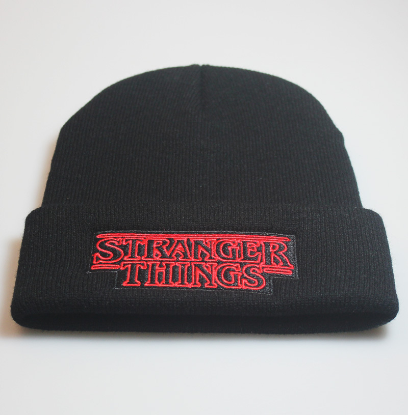 Exclusive for Cross-Border Stranger Things Stranger Things Letter Embroidery Knitted Hat Woolen Cap Pullover Hat