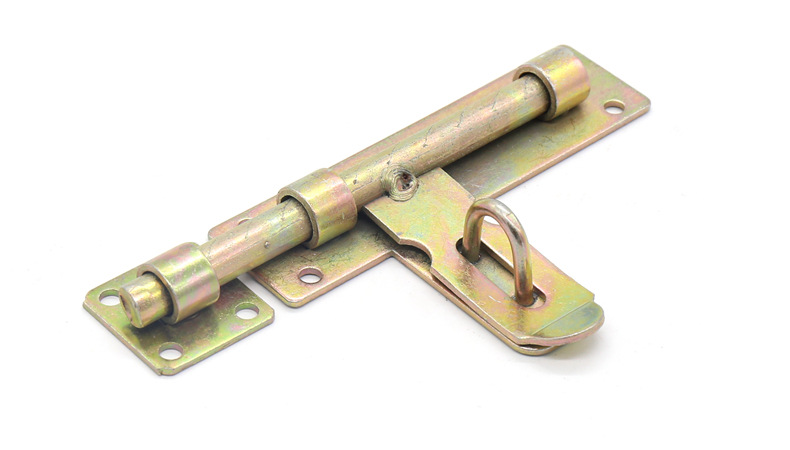 广之印老式焊接铁门栓直连接门窗五金镀彩门锁铁插销8寸10寸现货