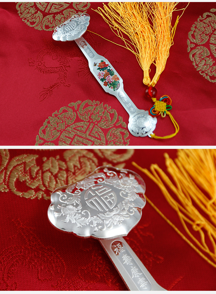 999纯银如意摆件定制纪念银条如意花开富贵银定做礼品公司摆件