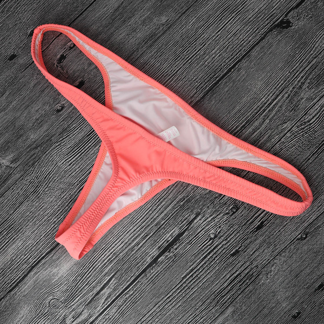 橙色超级欧美丁字比基尼裤子女式荷bikini bottom泳衣泳裤