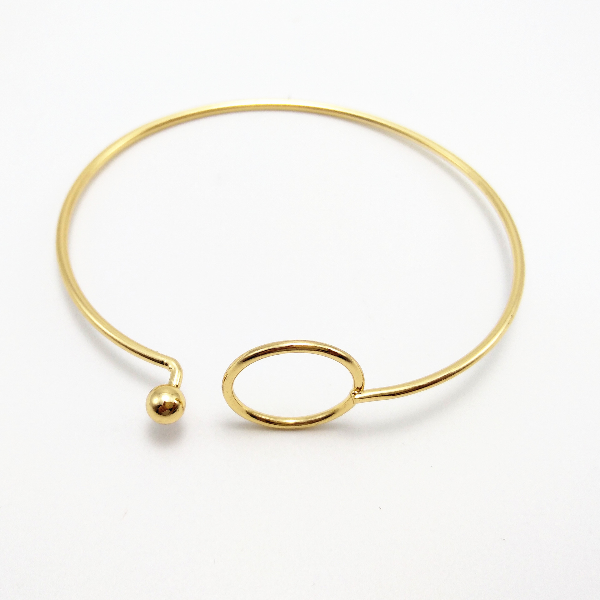 韩版时尚卡扣金属手环 简约圈圈流行手镯 淘宝热销爆款 一件代发