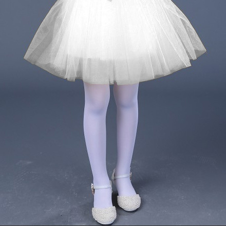 小吉米/宝娜斯舞蹈袜2-16岁儿童天鹅绒加裆连裤袜b620白色丝袜薄