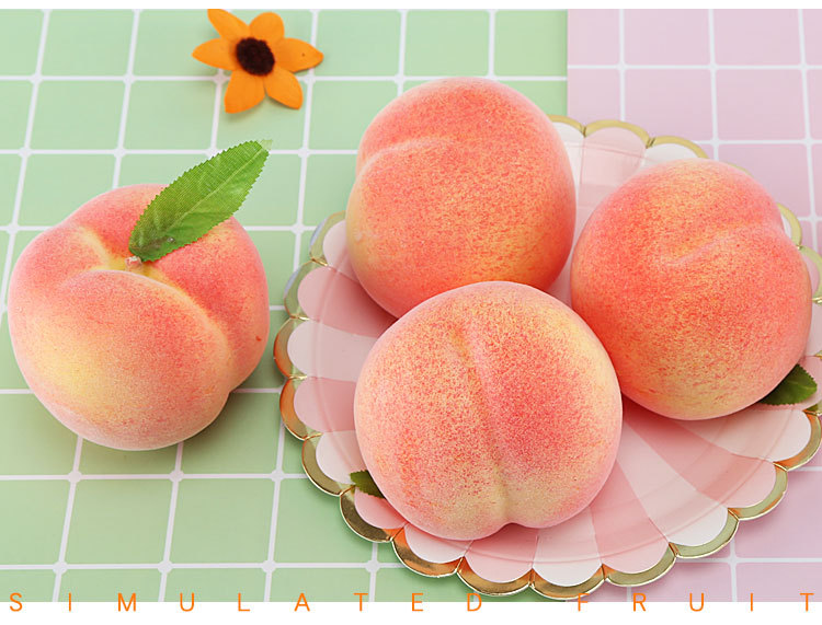 仿真水果模型泡沫平桃水蜜尖桃橱窗展示摆件家居工程装饰摄影道具
