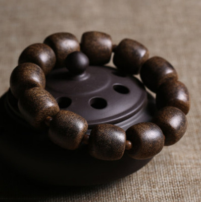 越南芽庄老料土沉 奇楠 沉香佛珠圆桶珠算盘珠 雅致收藏