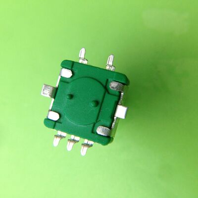 编码器电位器360度20位七脚贴片镀镍柄绿色塑胶底座带柱