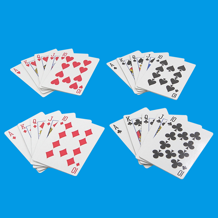 同花顺不锈钢扑克牌 一套5张同花顺 花色随机 舞台魔术道具