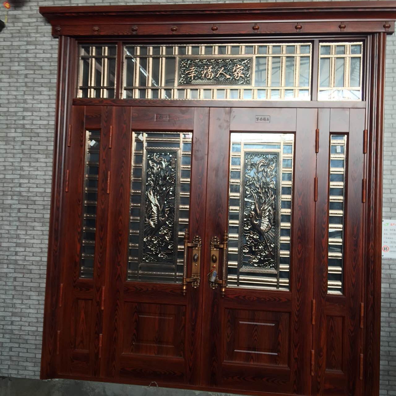 农村自建别墅大门四开子母钢化玻璃门商铺非标门大厅透光门阳台门