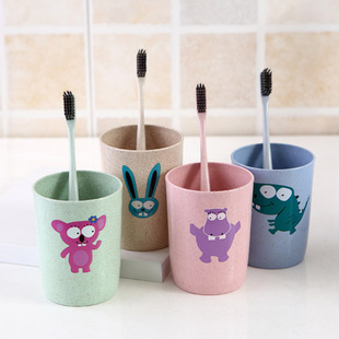 小麦卡通漱口杯子创意牙具牙缸杯儿童可爱情侣套装牙刷洗漱杯