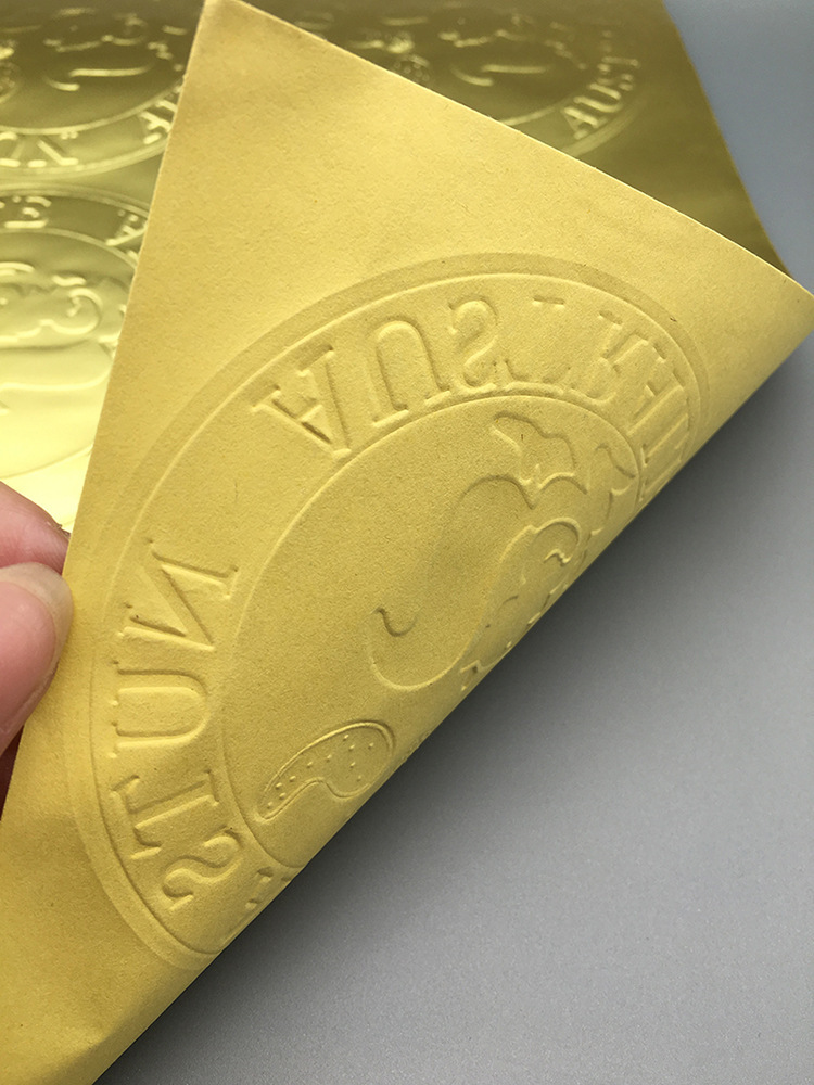 不干胶标纸凹凸不干胶定做凹凸浮雕不干胶标签金色凹凸烫金不干胶