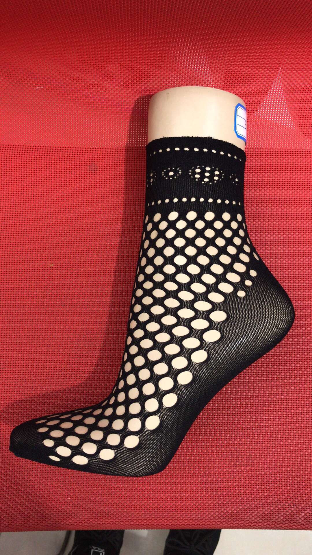 义乌外贸网袜夏薄款小网眼格子蝴蝶结性感渔网短袜 女士袜子批发