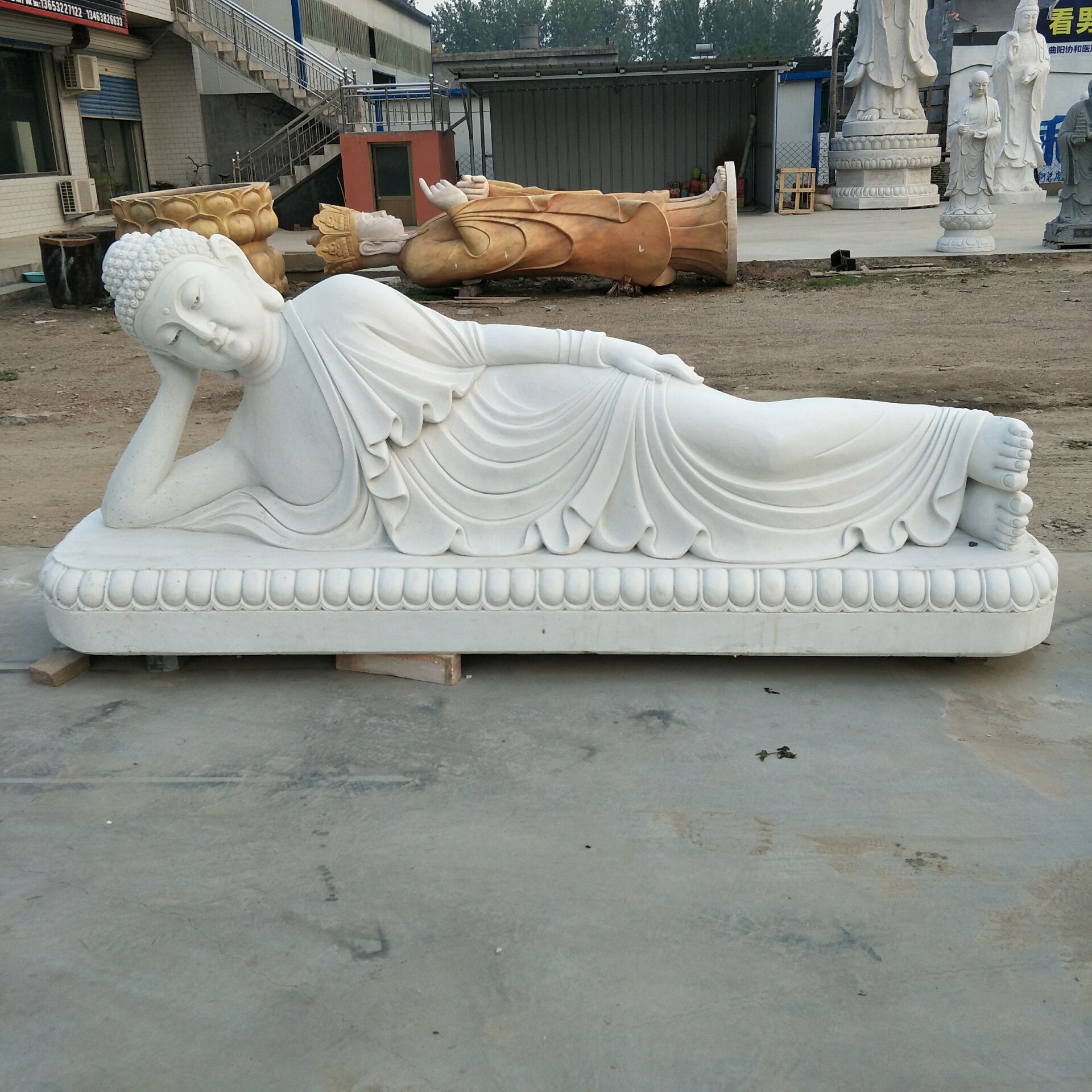 寺庙供奉睡佛雕塑 石雕汉白玉卧佛 石雕卧佛坐佛观音菩萨雕刻