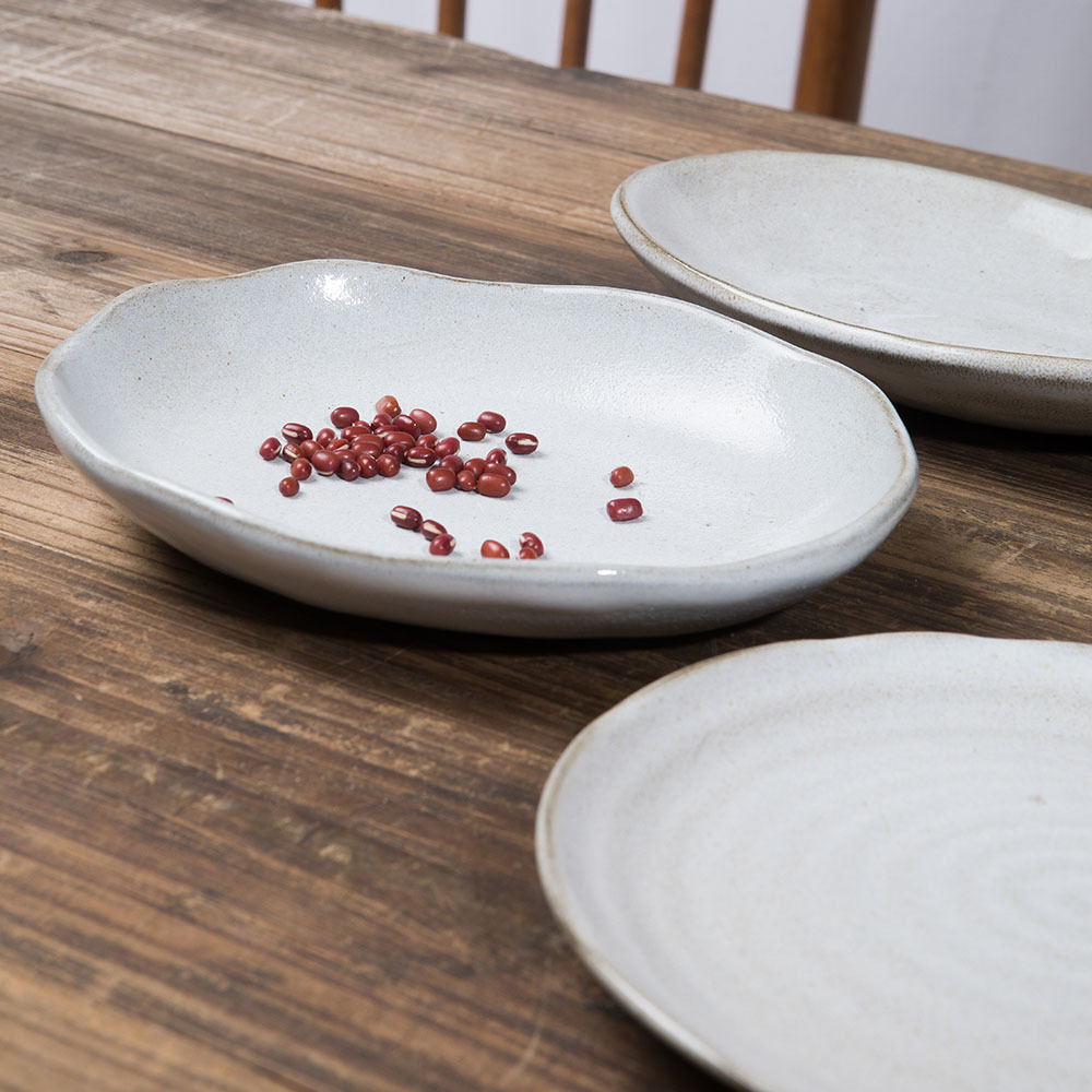 三分陶瓷盘子圆形陶瓷餐具圆盘饭店商用创意骨碟家用菜盘陶瓷盘子
