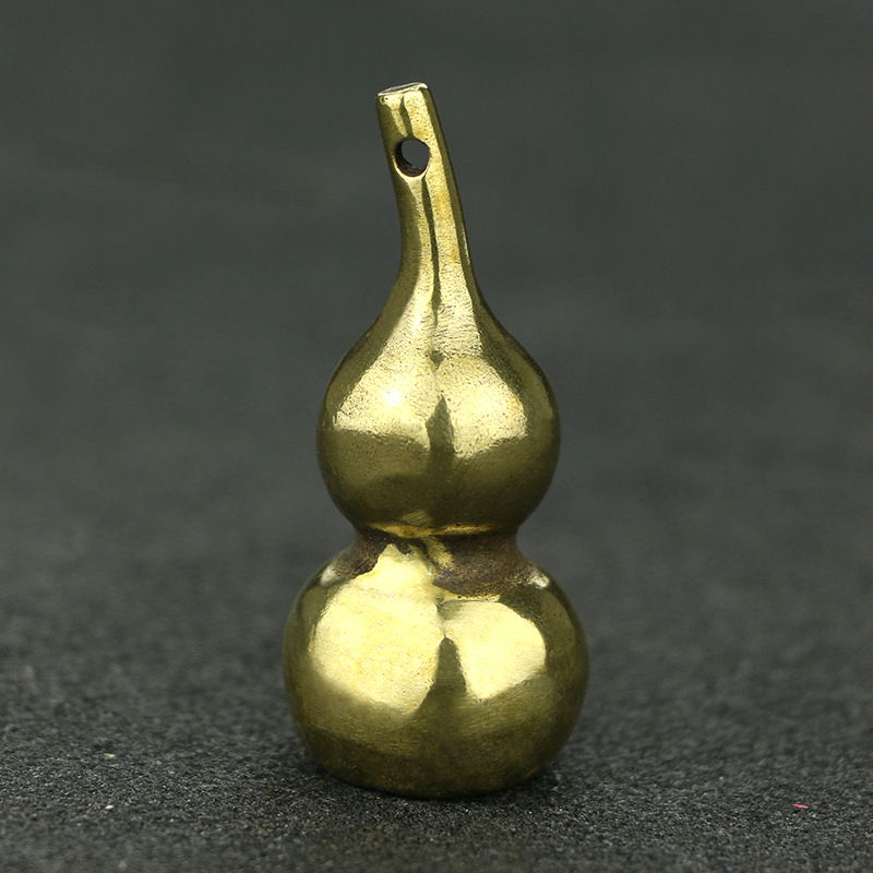 黄铜葫芦创意钥匙扣挂件空心葫芦实心葫芦护身符纯铜风水汽车礼物