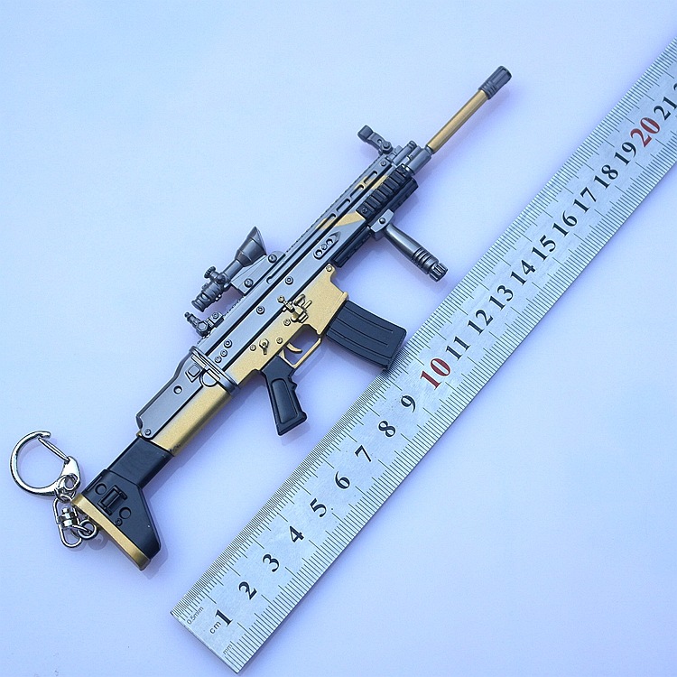 绝地大逃杀武器吃鸡98k狙击枪带消音器金属兵器模型摆件27cm