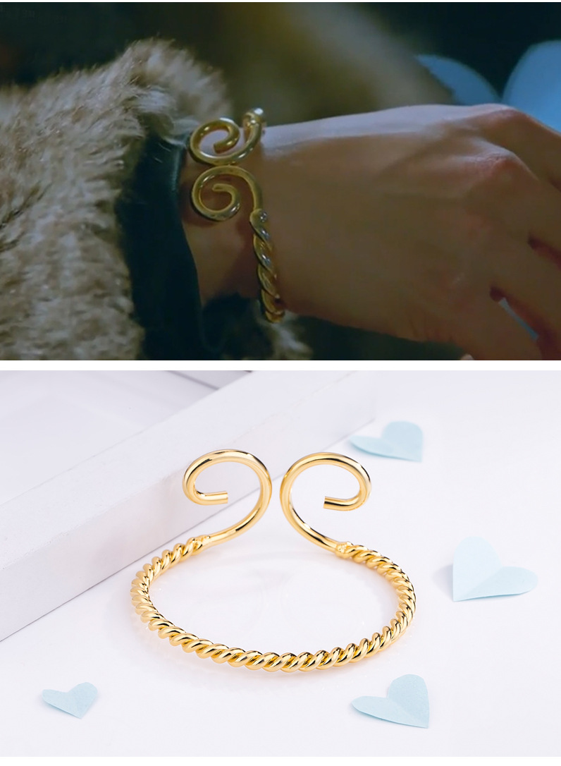 爆款可刻字情侣款花游记金色手镯韩剧李升基车胜元同款紧箍咒手镯