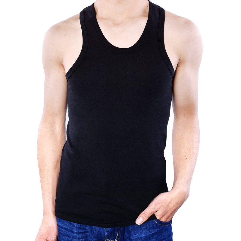 男士螺纹背心 纯棉男背心 特价清货现货男装修身打底