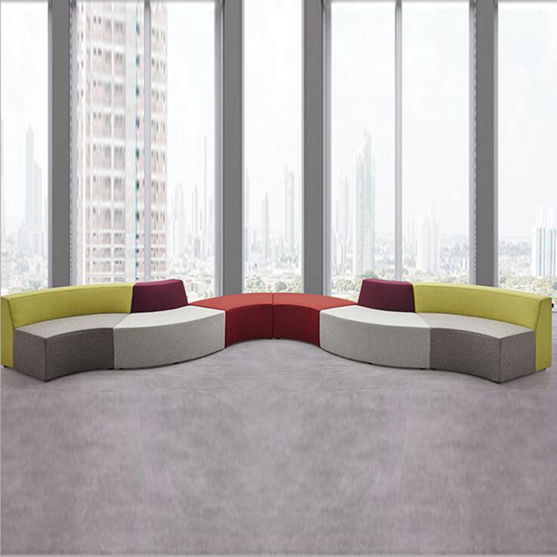 异形弧形组合沙发酒店大厅等候区定制创意办公s型接待沙发家具
